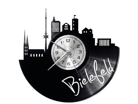 BIELEFELD ZEGAR ŚCIENNY DEKORACYJNY NOWOCZESNY PŁYTA WINYLOWA WINYL NA PREZENT EVEVO EVEVO.PL W0439