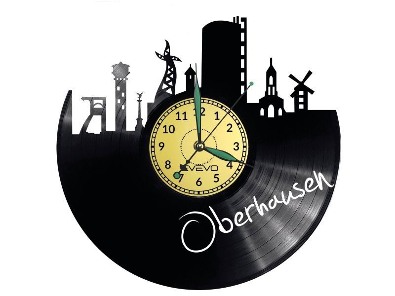 OBERHAUSEN ZEGAR ŚCIENNY DEKORACYJNY NOWOCZESNY PŁYTA WINYLOWA WINYL NA PREZENT EVEVO EVEVO.PL W0443