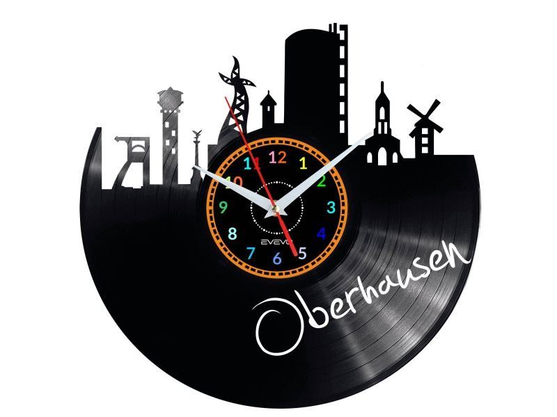 OBERHAUSEN ZEGAR ŚCIENNY DEKORACYJNY NOWOCZESNY PŁYTA WINYLOWA WINYL NA PREZENT EVEVO EVEVO.PL W0443