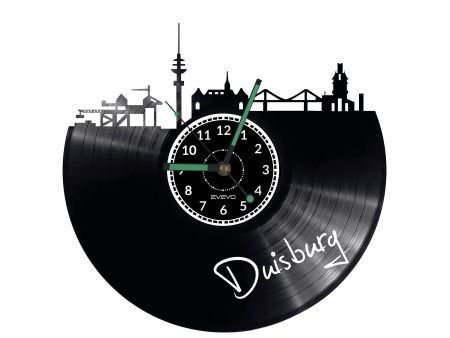 DUISBURG ZEGAR ŚCIENNY DEKORACYJNY NOWOCZESNY PŁYTA WINYLOWA WINYL NA PREZENT EVEVO EVEVO.PL W0444