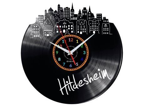 HILDESHEIM ZEGAR ŚCIENNY DEKORACYJNY NOWOCZESNY PŁYTA WINYLOWA WINYL NA PREZENT EVEVO EVEVO.PL W0445