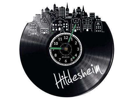 HILDESHEIM ZEGAR ŚCIENNY DEKORACYJNY NOWOCZESNY PŁYTA WINYLOWA WINYL NA PREZENT EVEVO EVEVO.PL W0445