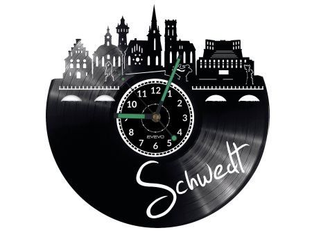 SCHWEDT ZEGAR ŚCIENNY DEKORACYJNY NOWOCZESNY PŁYTA WINYLOWA WINYL NA PREZENT EVEVO EVEVO.PL W0446