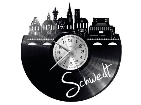 SCHWEDT ZEGAR ŚCIENNY DEKORACYJNY NOWOCZESNY PŁYTA WINYLOWA WINYL NA PREZENT EVEVO EVEVO.PL W0446