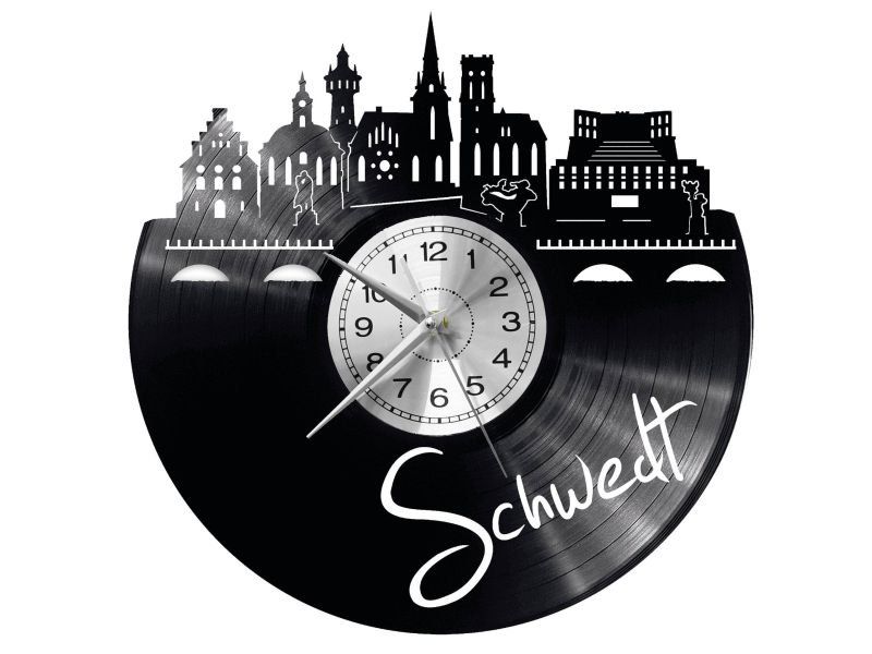 SCHWEDT ZEGAR ŚCIENNY DEKORACYJNY NOWOCZESNY PŁYTA WINYLOWA WINYL NA PREZENT EVEVO EVEVO.PL W0446