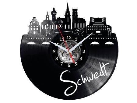 SCHWEDT ZEGAR ŚCIENNY DEKORACYJNY NOWOCZESNY PŁYTA WINYLOWA WINYL NA PREZENT EVEVO EVEVO.PL W0446