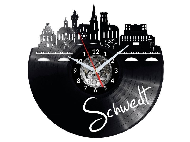 SCHWEDT ZEGAR ŚCIENNY DEKORACYJNY NOWOCZESNY PŁYTA WINYLOWA WINYL NA PREZENT EVEVO EVEVO.PL W0446