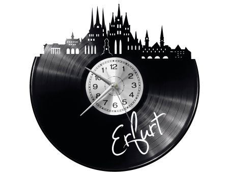 ERFURT ZEGAR ŚCIENNY DEKORACYJNY NOWOCZESNY PŁYTA WINYLOWA WINYL NA PREZENT EVEVO EVEVO.PL W0452