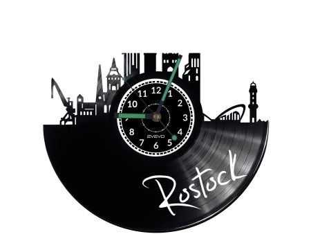 ROSTOCK ZEGAR ŚCIENNY DEKORACYJNY NOWOCZESNY PŁYTA WINYLOWA WINYL NA PREZENT EVEVO EVEVO.PL W0456
