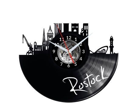 ROSTOCK ZEGAR ŚCIENNY DEKORACYJNY NOWOCZESNY PŁYTA WINYLOWA WINYL NA PREZENT EVEVO EVEVO.PL W0456