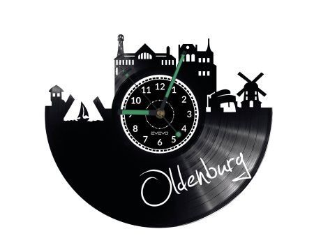 OLDENBURG ZEGAR ŚCIENNY DEKORACYJNY NOWOCZESNY PŁYTA WINYLOWA WINYL NA PREZENT EVEVO EVEVO.PL W0457