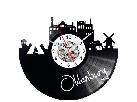 OLDENBURG ZEGAR ŚCIENNY DEKORACYJNY NOWOCZESNY PŁYTA WINYLOWA WINYL NA PREZENT EVEVO EVEVO.PL W0457