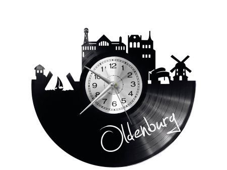 OLDENBURG ZEGAR ŚCIENNY DEKORACYJNY NOWOCZESNY PŁYTA WINYLOWA WINYL NA PREZENT EVEVO EVEVO.PL W0457