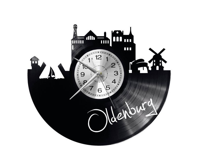OLDENBURG ZEGAR ŚCIENNY DEKORACYJNY NOWOCZESNY PŁYTA WINYLOWA WINYL NA PREZENT EVEVO EVEVO.PL W0457