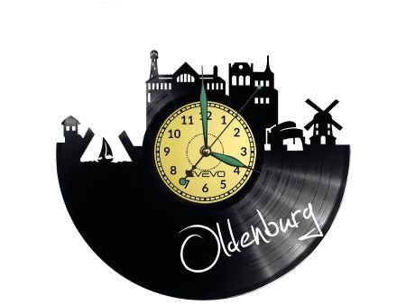 OLDENBURG ZEGAR ŚCIENNY DEKORACYJNY NOWOCZESNY PŁYTA WINYLOWA WINYL NA PREZENT EVEVO EVEVO.PL W0457