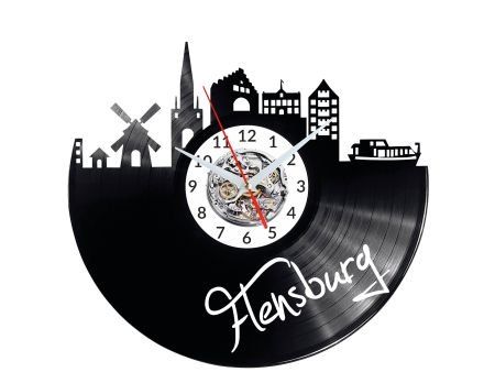 FLENSBURG ZEGAR ŚCIENNY DEKORACYJNY NOWOCZESNY PŁYTA WINYLOWA WINYL NA PREZENT EVEVO EVEVO.PL W0458