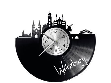 WURZBURG  ZEGAR ŚCIENNY DEKORACYJNY NOWOCZESNY PŁYTA WINYLOWA WINYL NA PREZENT EVEVO EVEVO.PL W0459