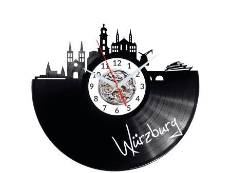 WURZBURG  ZEGAR ŚCIENNY DEKORACYJNY NOWOCZESNY PŁYTA WINYLOWA WINYL NA PREZENT EVEVO EVEVO.PL W0459