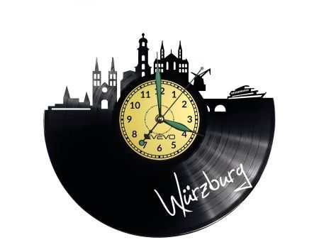 WURZBURG  ZEGAR ŚCIENNY DEKORACYJNY NOWOCZESNY PŁYTA WINYLOWA WINYL NA PREZENT EVEVO EVEVO.PL W0459