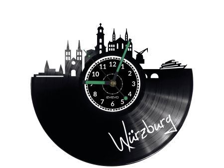 WURZBURG  ZEGAR ŚCIENNY DEKORACYJNY NOWOCZESNY PŁYTA WINYLOWA WINYL NA PREZENT EVEVO EVEVO.PL W0459