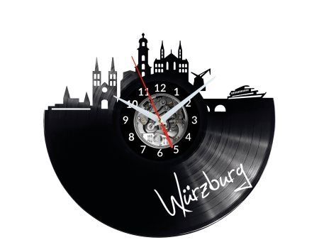WURZBURG  ZEGAR ŚCIENNY DEKORACYJNY NOWOCZESNY PŁYTA WINYLOWA WINYL NA PREZENT EVEVO EVEVO.PL W0459
