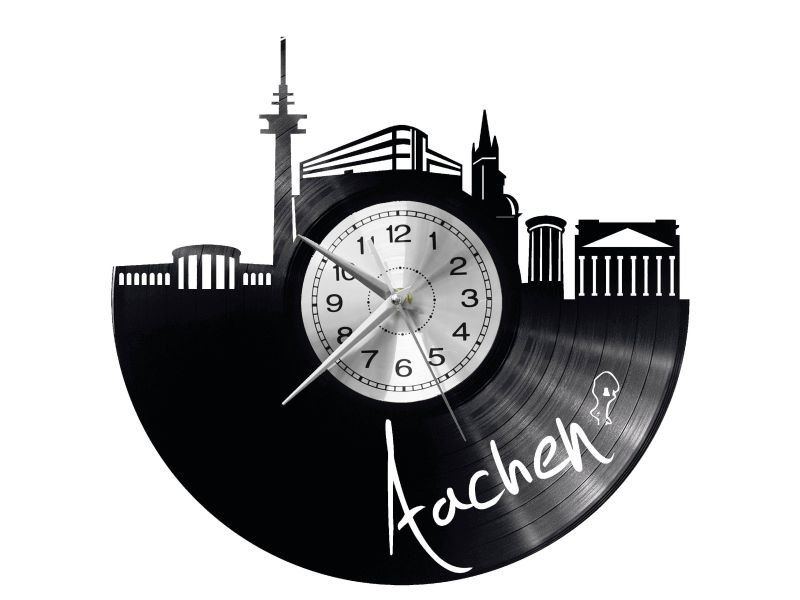 AACHEN ZEGAR ŚCIENNY DEKORACYJNY NOWOCZESNY PŁYTA WINYLOWA WINYL NA PREZENT EVEVO EVEVO.PL W0465