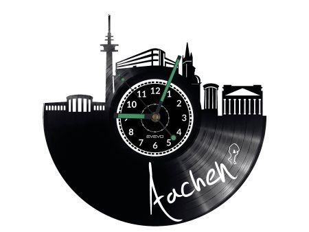 AACHEN ZEGAR ŚCIENNY DEKORACYJNY NOWOCZESNY PŁYTA WINYLOWA WINYL NA PREZENT EVEVO EVEVO.PL W0465