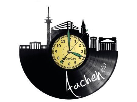 AACHEN ZEGAR ŚCIENNY DEKORACYJNY NOWOCZESNY PŁYTA WINYLOWA WINYL NA PREZENT EVEVO EVEVO.PL W0465