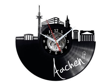 AACHEN ZEGAR ŚCIENNY DEKORACYJNY NOWOCZESNY PŁYTA WINYLOWA WINYL NA PREZENT EVEVO EVEVO.PL W0465