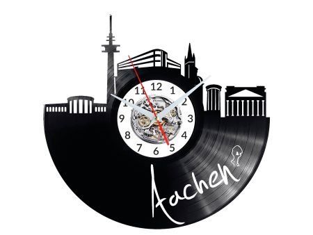 AACHEN ZEGAR ŚCIENNY DEKORACYJNY NOWOCZESNY PŁYTA WINYLOWA WINYL NA PREZENT EVEVO EVEVO.PL W0465