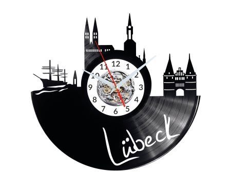 LUBECK ZEGAR ŚCIENNY DEKORACYJNY NOWOCZESNY PŁYTA WINYLOWA WINYL NA PREZENT EVEVO EVEVO.PL W0467