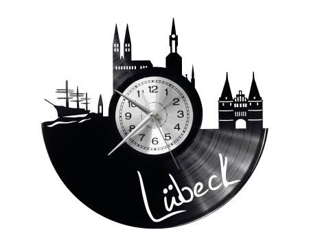 LUBECK ZEGAR ŚCIENNY DEKORACYJNY NOWOCZESNY PŁYTA WINYLOWA WINYL NA PREZENT EVEVO EVEVO.PL W0467