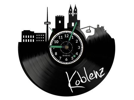 KOBLENZ ZEGAR ŚCIENNY DEKORACYJNY NOWOCZESNY PŁYTA WINYLOWA WINYL NA PREZENT EVEVO EVEVO.PL W0469