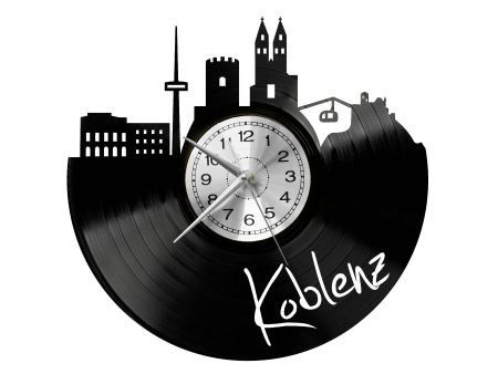 KOBLENZ ZEGAR ŚCIENNY DEKORACYJNY NOWOCZESNY PŁYTA WINYLOWA WINYL NA PREZENT EVEVO EVEVO.PL W0469