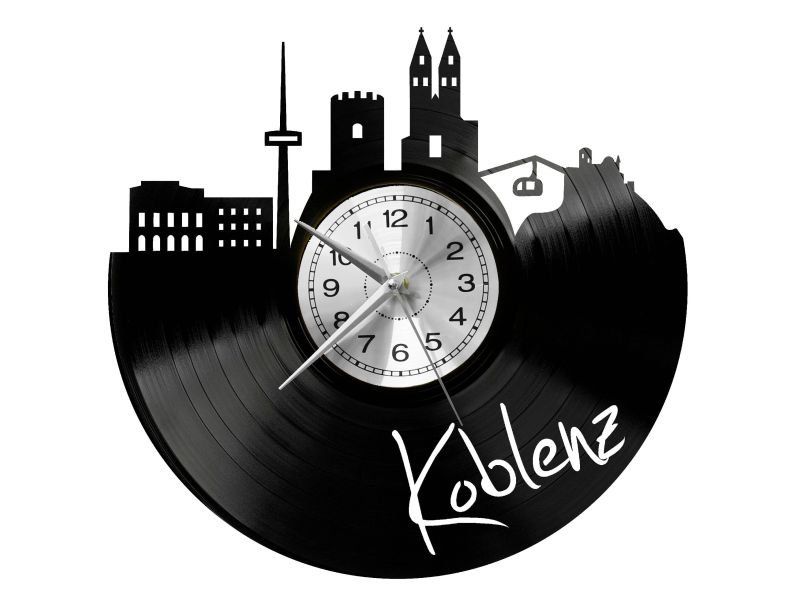 KOBLENZ ZEGAR ŚCIENNY DEKORACYJNY NOWOCZESNY PŁYTA WINYLOWA WINYL NA PREZENT EVEVO EVEVO.PL W0469
