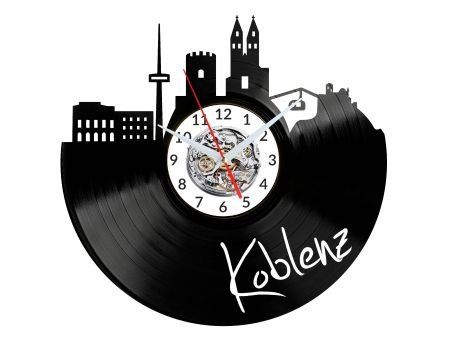 KOBLENZ ZEGAR ŚCIENNY DEKORACYJNY NOWOCZESNY PŁYTA WINYLOWA WINYL NA PREZENT EVEVO EVEVO.PL W0469