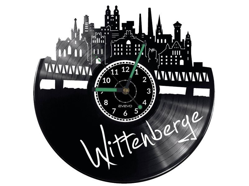 WITTENBERGE ZEGAR ŚCIENNY DEKORACYJNY NOWOCZESNY PŁYTA WINYLOWA WINYL NA PREZENT EVEVO EVEVO.PL W0473