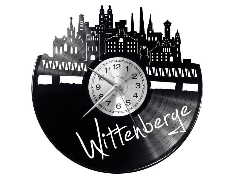 WITTENBERGE ZEGAR ŚCIENNY DEKORACYJNY NOWOCZESNY PŁYTA WINYLOWA WINYL NA PREZENT EVEVO EVEVO.PL W0473
