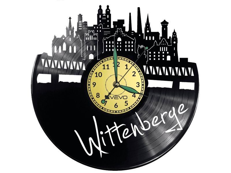 WITTENBERGE ZEGAR ŚCIENNY DEKORACYJNY NOWOCZESNY PŁYTA WINYLOWA WINYL NA PREZENT EVEVO EVEVO.PL W0473