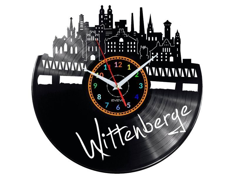 WITTENBERGE ZEGAR ŚCIENNY DEKORACYJNY NOWOCZESNY PŁYTA WINYLOWA WINYL NA PREZENT EVEVO EVEVO.PL W0473