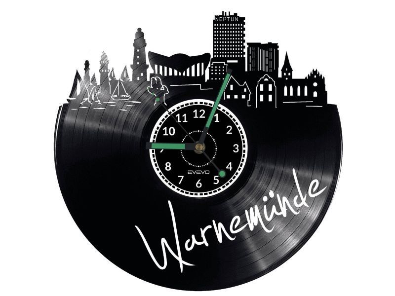 WARMEN NDE ZEGAR ŚCIENNY DEKORACYJNY NOWOCZESNY PŁYTA WINYLOWA WINYL NA PREZENT EVEVO EVEVO.PL W0474