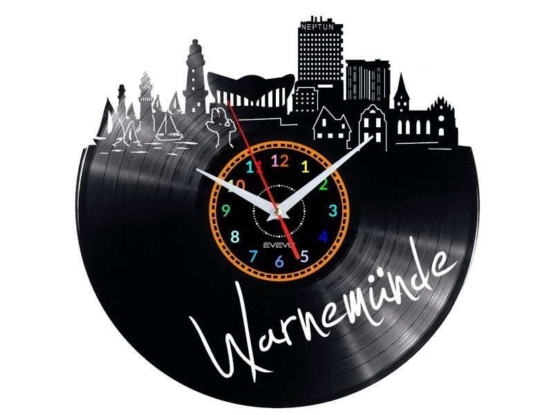 WARMEN NDE ZEGAR ŚCIENNY DEKORACYJNY NOWOCZESNY PŁYTA WINYLOWA WINYL NA PREZENT EVEVO EVEVO.PL W0474