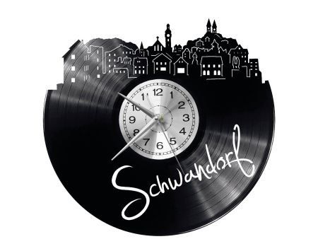 SCHWANDORF ZEGAR ŚCIENNY DEKORACYJNY NOWOCZESNY PŁYTA WINYLOWA WINYL NA PREZENT EVEVO EVEVO.PL W0475