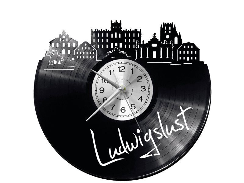 LUDWIGSLUST ZEGAR ŚCIENNY DEKORACYJNY NOWOCZESNY PŁYTA WINYLOWA WINYL NA PREZENT EVEVO EVEVO.PL W0476