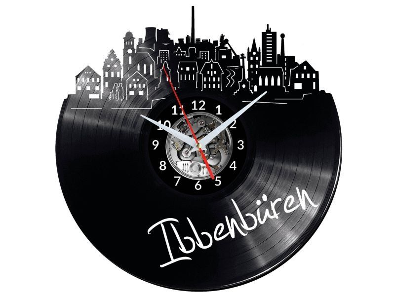 IBBENBUREN ZEGAR ŚCIENNY DEKORACYJNY NOWOCZESNY PŁYTA WINYLOWA WINYL NA PREZENT EVEVO EVEVO.PL W0477