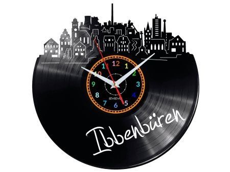 IBBENBUREN ZEGAR ŚCIENNY DEKORACYJNY NOWOCZESNY PŁYTA WINYLOWA WINYL NA PREZENT EVEVO EVEVO.PL W0477