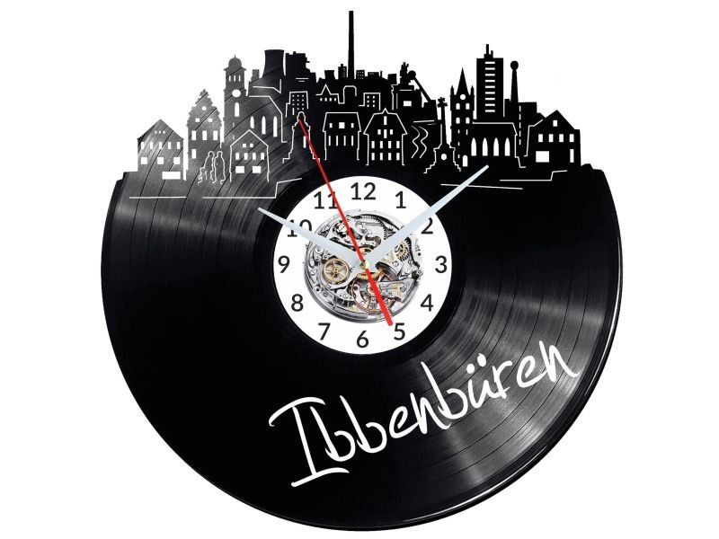 IBBENBUREN ZEGAR ŚCIENNY DEKORACYJNY NOWOCZESNY PŁYTA WINYLOWA WINYL NA PREZENT EVEVO EVEVO.PL W0477