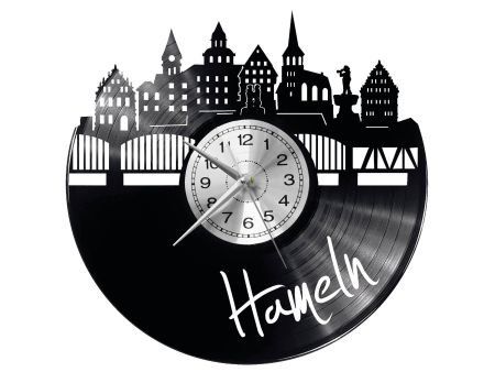 HAMELN ZEGAR ŚCIENNY DEKORACYJNY NOWOCZESNY PŁYTA WINYLOWA WINYL NA PREZENT EVEVO EVEVO.PL W0478