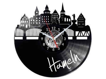 HAMELN ZEGAR ŚCIENNY DEKORACYJNY NOWOCZESNY PŁYTA WINYLOWA WINYL NA PREZENT EVEVO EVEVO.PL W0478