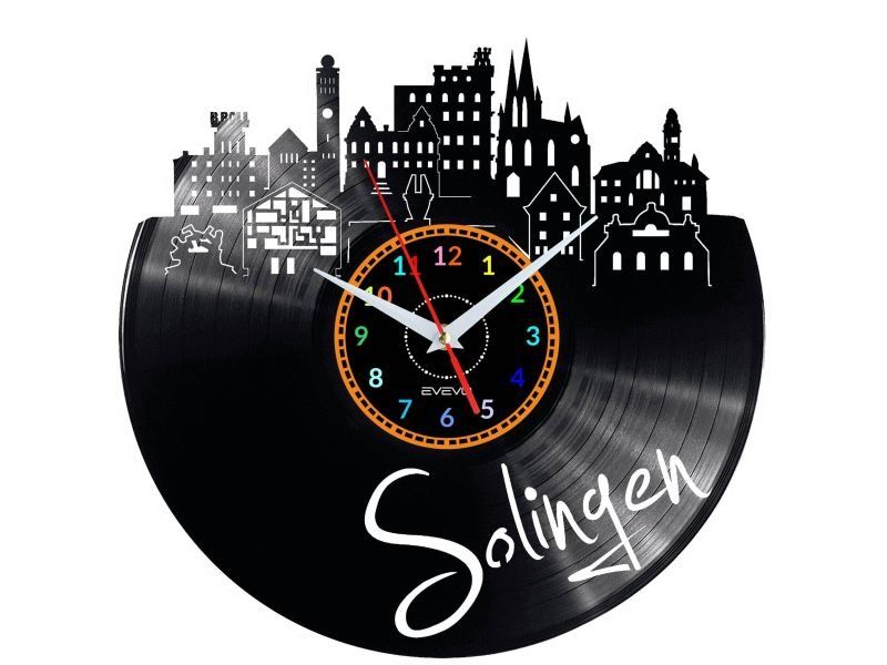 SOLINGEN ZEGAR ŚCIENNY DEKORACYJNY NOWOCZESNY PŁYTA WINYLOWA WINYL NA PREZENT EVEVO EVEVO.PL W0480